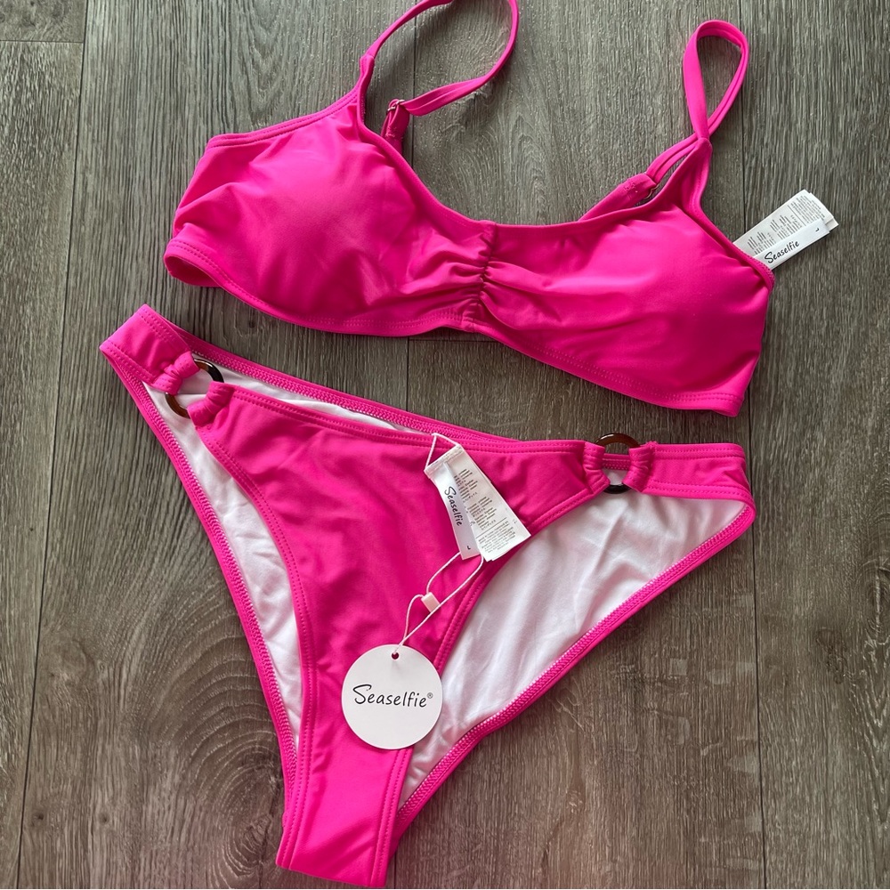 NEW Pink Swimsuit Bikini SeaSelfie Size Large